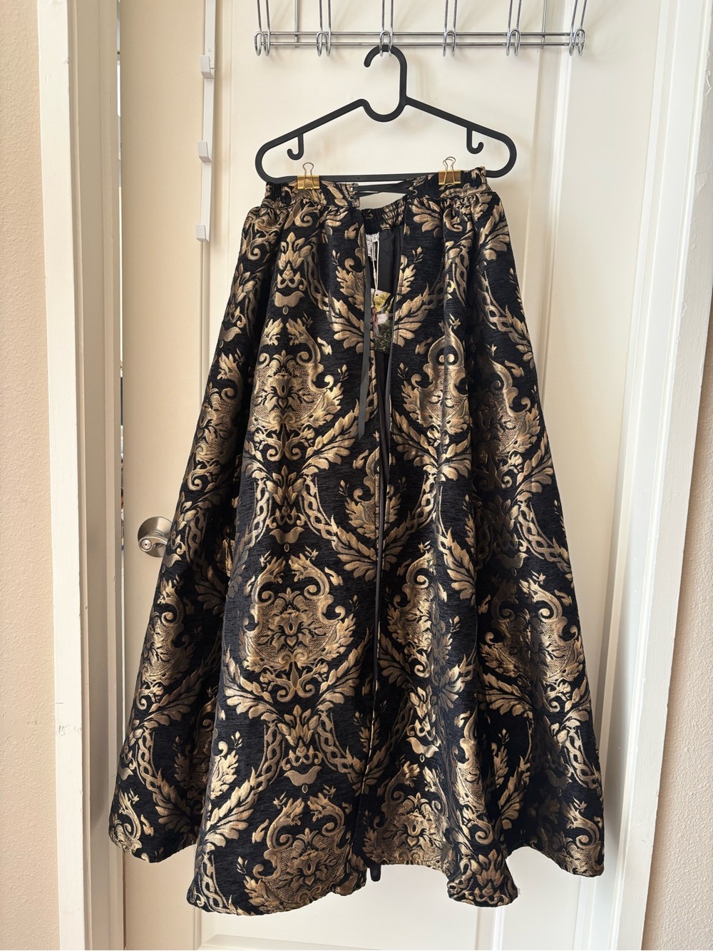 French Meadows Black and Gold Chenille Over Skirt